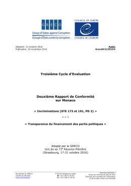 Troisième Cycle d`Evaluation Deuxième Rapport de Conformité sur
