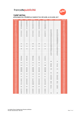 TARIF INITIAL