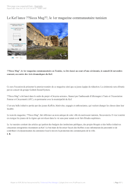 Le Kef lance ??Sicca Mag??, le 1er magazine