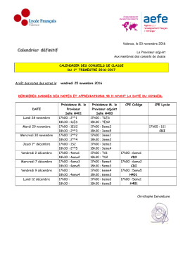 LYCEE FRANCAlS DE VALENCE Valencia, le 7 mai 1996