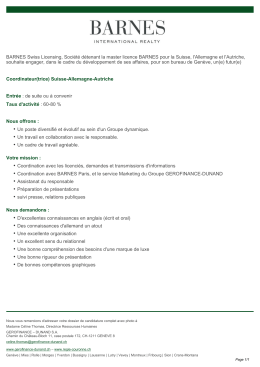 BARNES Swiss Licensing, Soci&eacute;t&eacute; d&eacute;tenant la master