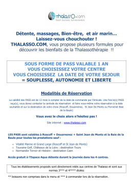 Offre Thalasso.com Nov 2016 - Amicale des Hospitaliers de Saint