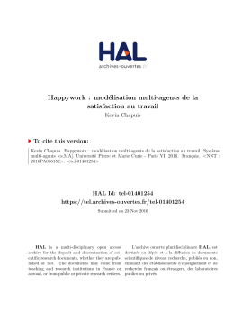 Happywork : mod&eacute;lisation multi-agents de la satisfaction au travail
