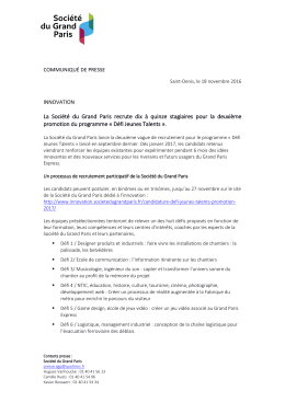 communiqué de presse - Société du Grand Paris