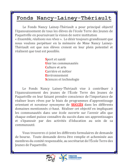 Fonds Nancy-Lainey-Th&eacute;riault - &Eacute;cole Terre-Des