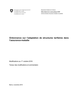Ordonnance sur l`adaptation de structures tarifaires dans