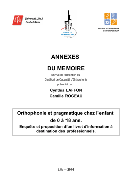 ANNEXES DU MEMOIRE