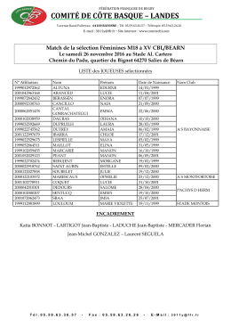 COMIT&Eacute; DE C&Ocirc;TE BASQUE &ndash; LANDES