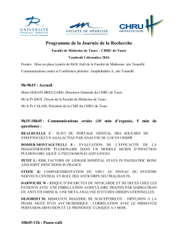 Programme de la Journée de la Recherche