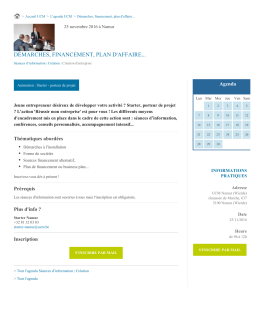 D&eacute;marches, financement, plan d`affaire