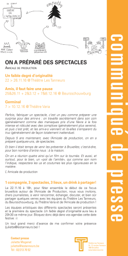 on a pr&eacute;par&eacute; des spectacles