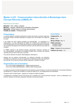Communication Interculturelle et Mus&eacute;ologie dans l`Europe R&eacute;nov&eacute;e