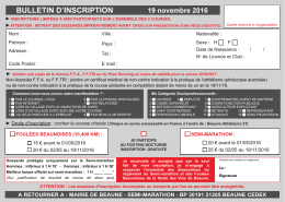 Le Bulletin d`Inscription - Semi-Marathon de la Vente des Vins