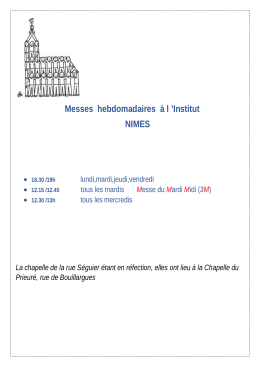 Messes hebdomadaires à l `Institut NIMES