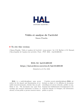 Vidéo et analyse de l`activité