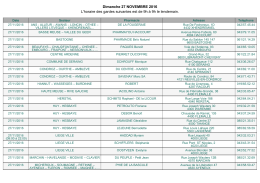 Dimanche 27 NOVEMBRE 2016 L`horaire des gardes