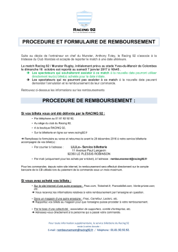 procedure et formulaire de remboursement