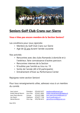 Devenir membre de la section des Seniors - Golf Club Crans