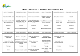 Menus Repas à Domicile