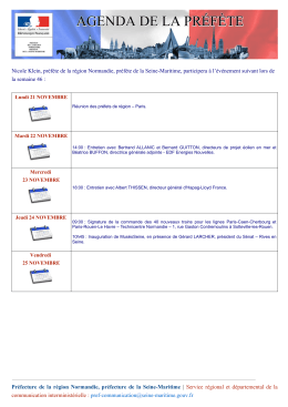 Agenda semaine 47 - Les services de l`&Eacute;tat en r&eacute;gion