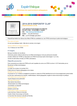 2014-2018 DISPOSITIF CLAP