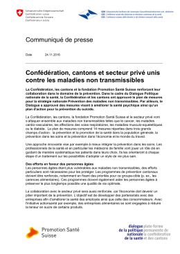 Communiqué de presse Confédération, cantons et