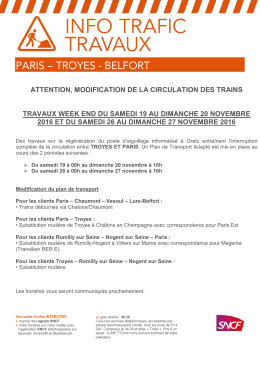 attention, modification de la circulation des trains travaux