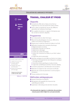 travail, chaleur et froid