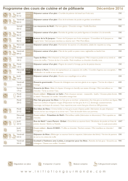 Décembre 2016 - Initiation Gourmande