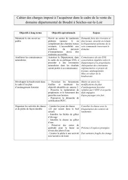 Cahier des cahrges imposé à l`acquéreur - Anjou