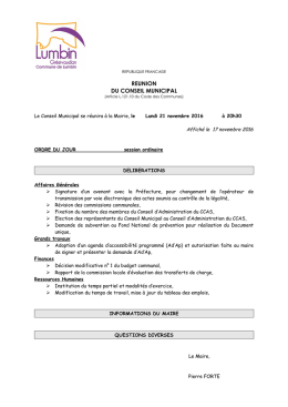 Ordre du jour - Accueil Commune de Lumbin