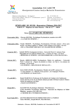 Les S&eacute;minaires de Refl&eacute;xion Clinique - Ecart-Psy