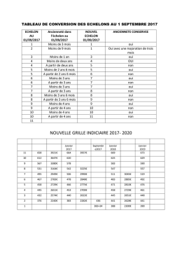 nouvelle grille indiciaire 2017- 2020