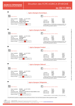 au 22/11/2016 - agrica epargne