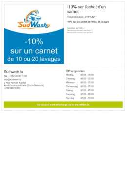 10% sur l`achat d`un carnet