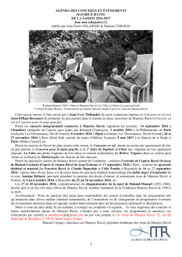 Concerts 2016-2017 - Amis de Maurice Ravel