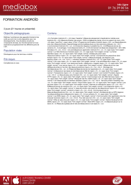 formation andro&iuml;d