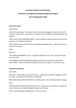 Programme - CRIT - Université de Franche