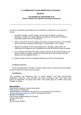 gardien déchèterie - Communauté d`Agglomération du Douaisis