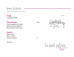 Menu Enfants