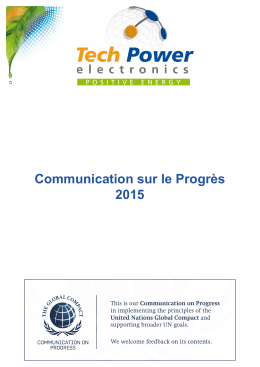 Communication sur le Progrès 2015
