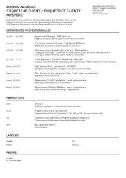T&eacute;l&eacute;charger CV - aim-et