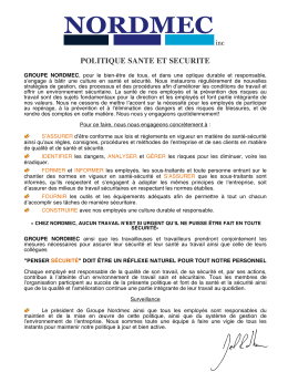 politique santé et sécurité - client