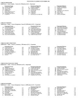VINCENNES LE SAMEDI 26 NOVEMBRE 2016 1 PRIX