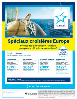 Sp&eacute;ciaux croisi&egrave;res Europe