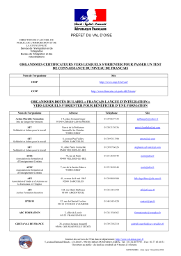Liste des centres agréés pour les tests de la langue française
