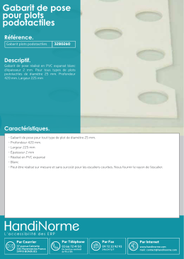 Gabarit de pose pour plots podotactiles