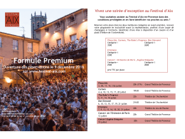 Formule Premium  - Festival d`Aix en Provence