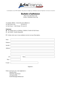 Bulletin d`adhésion