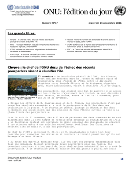 ONU: l`&eacute;dition dujour